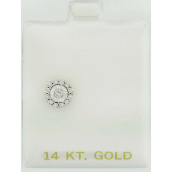 Genuine Diamonds Stud "Single" Earring 14k White Gold